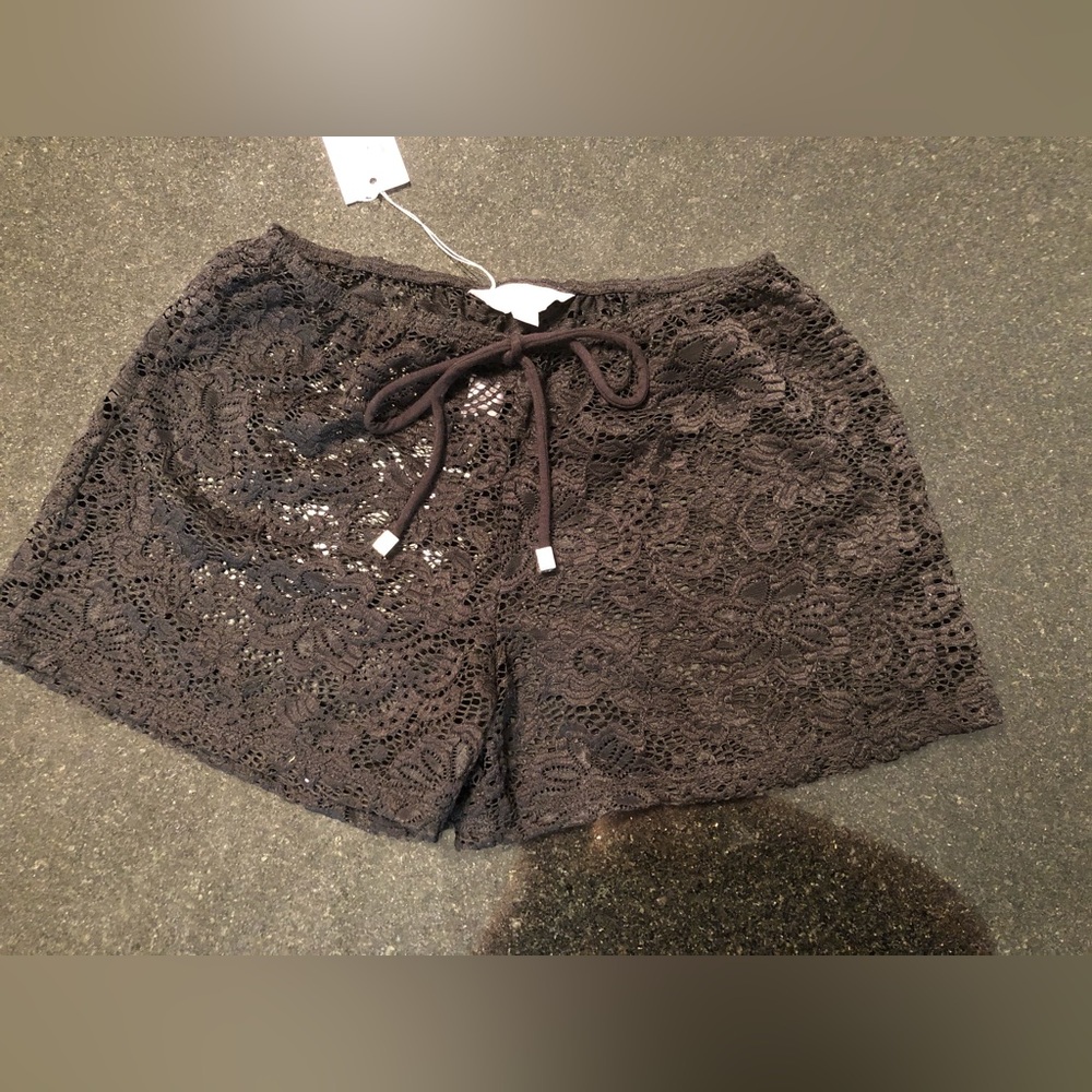 Black lace beach short